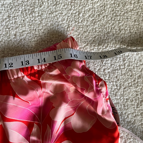 Sofía Intimates Floral Satin  Red and Pink summer Resort Wear Sleepwear Pants L - Picture 9 of 9